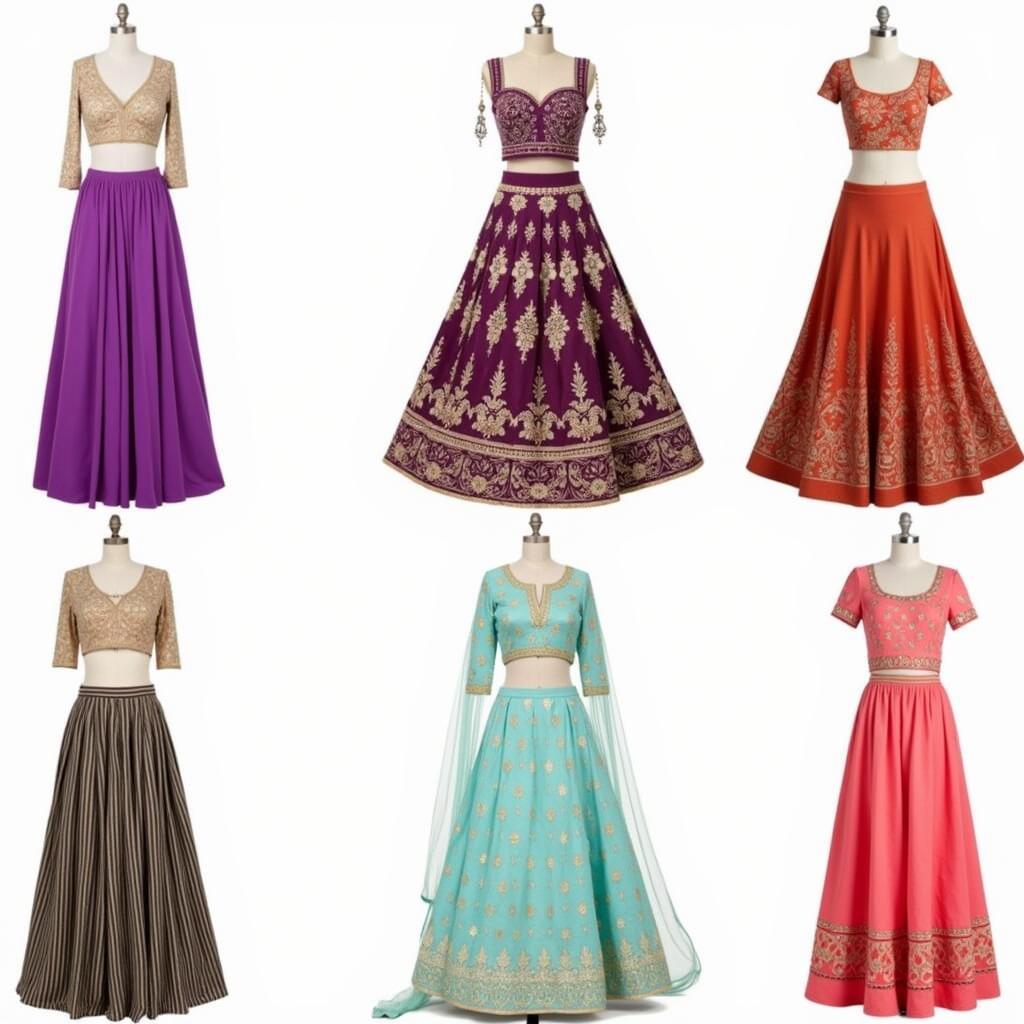 Simple Lehengas in Different Styles in Pakistan