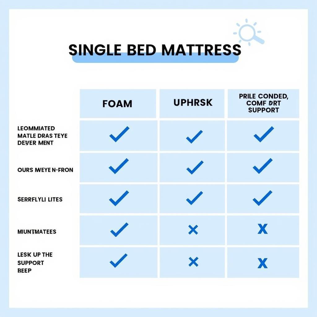 Comparison of Different Single Bed Mattress Types