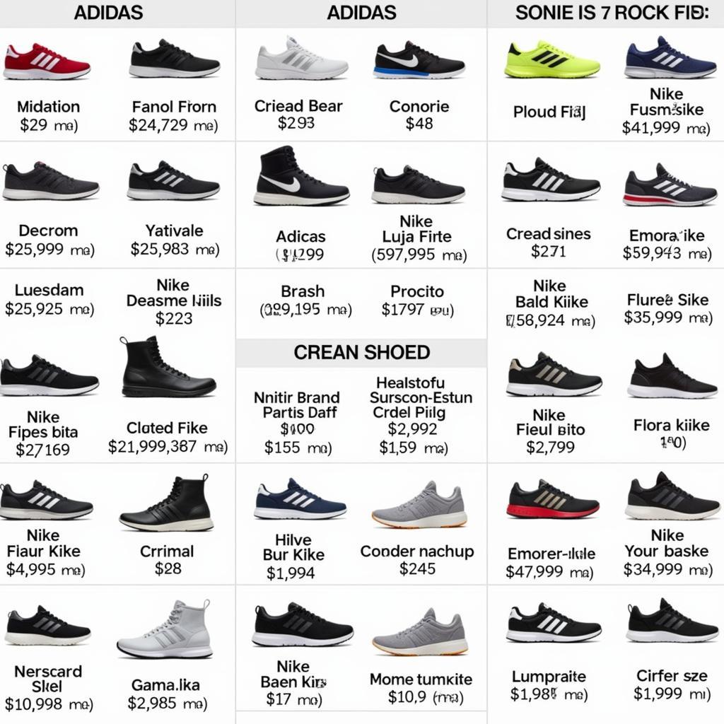 Sneaker shoes price in Pakistan: A variety of brands and styles.