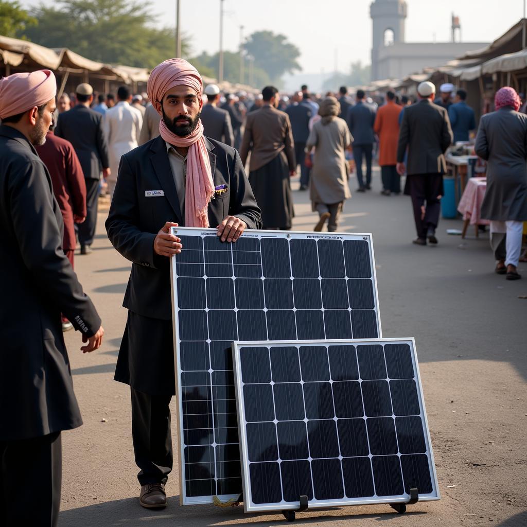 Solar Panel 300 Watt Pakistan Market Scene