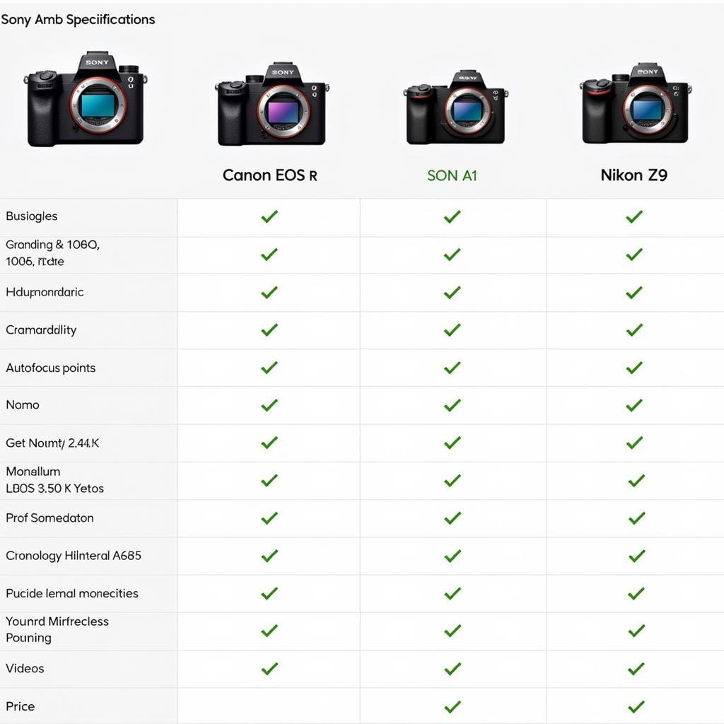 Sony A1 vs. Competitors: A Comparison Chart