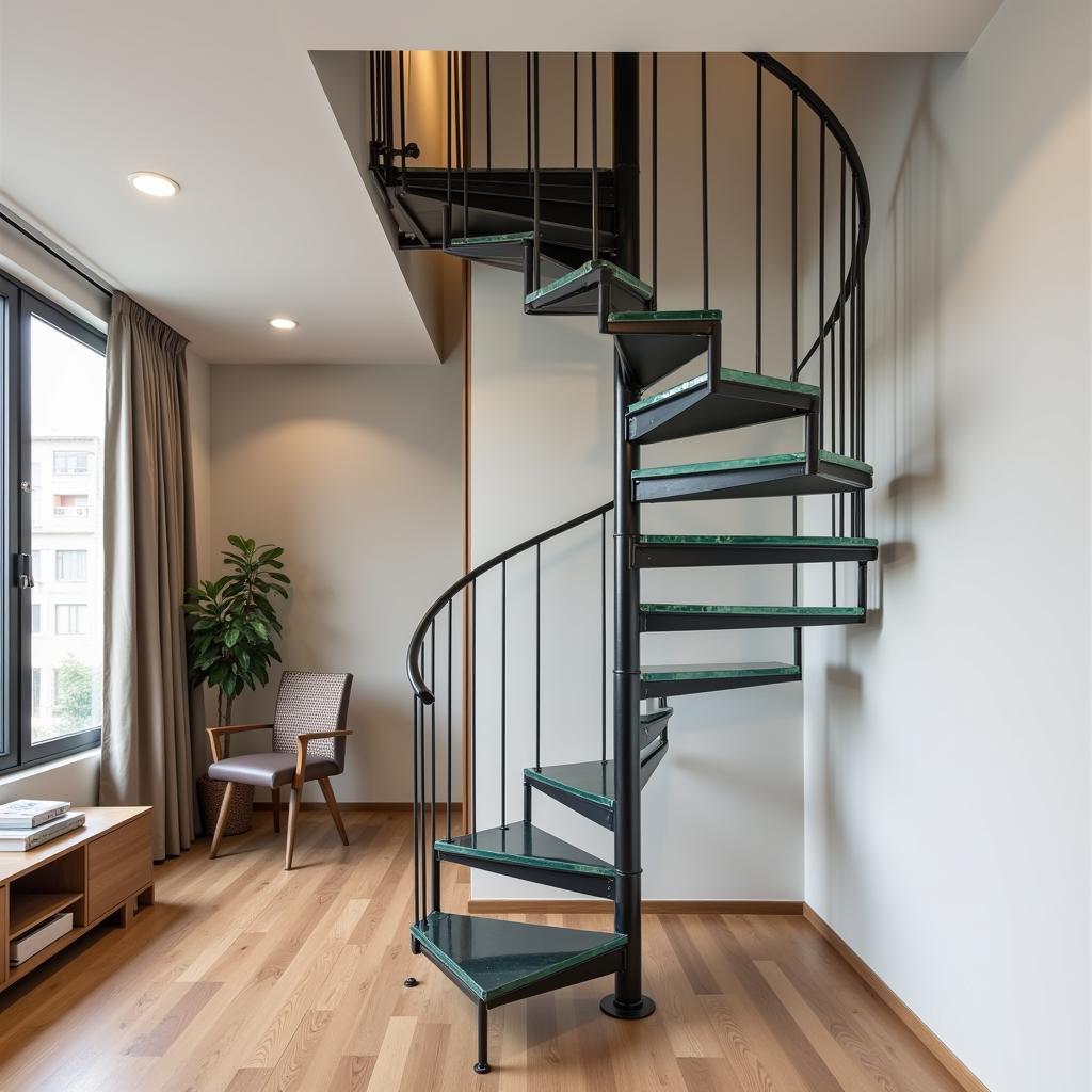 Space-saving Staircase Design in a Pakistani Apartment