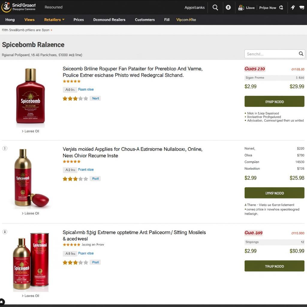 Comparing prices of Spicebomb Extreme across different online stores in Pakistan.