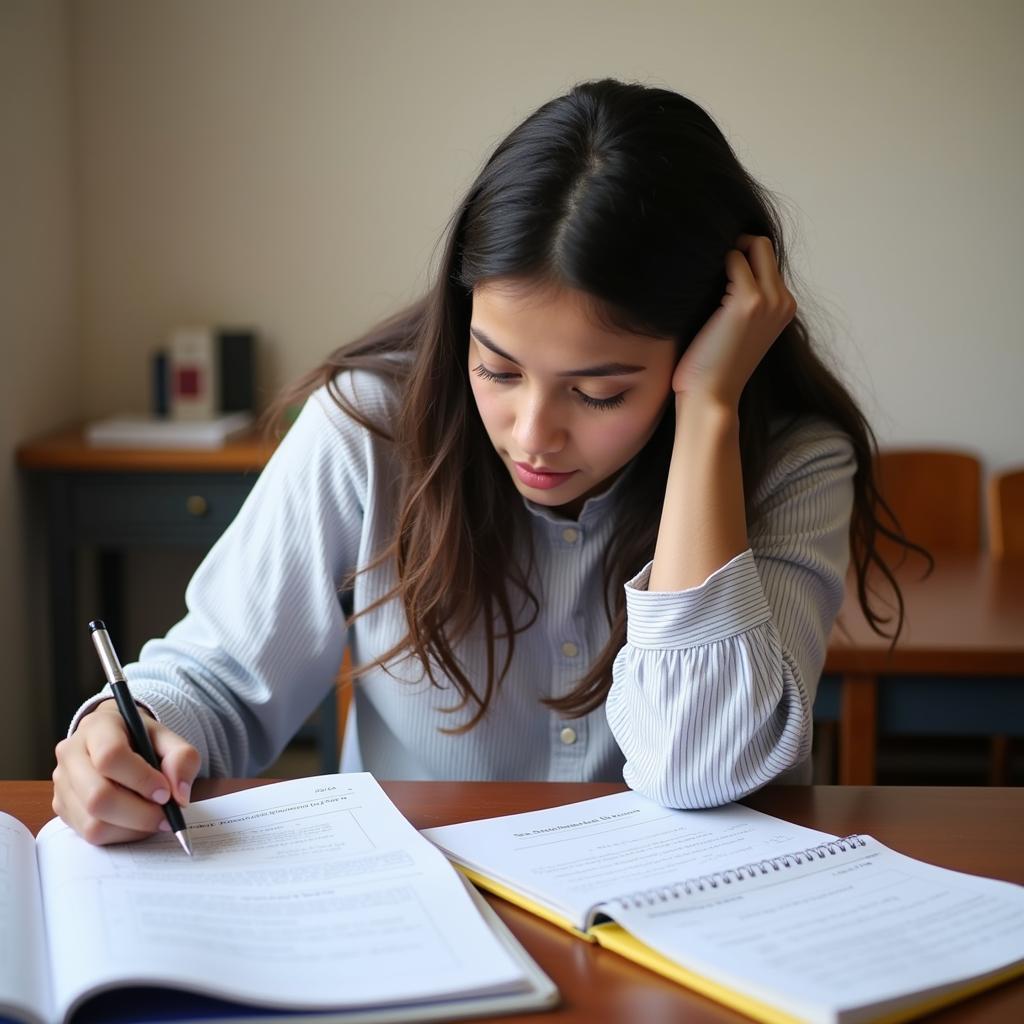 Student Preparing for Pakistan Studies Exam