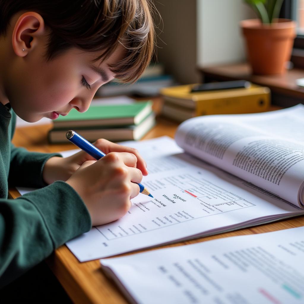 Student Studying with a Pakistan Studies Guess Paper