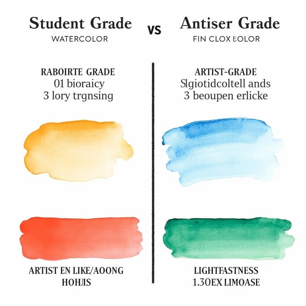 Student vs. Artist Grade Watercolor Comparison