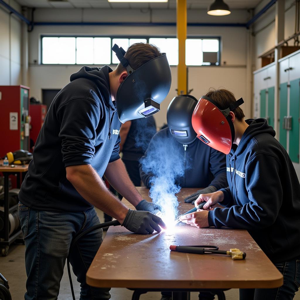 Students Learning Welding Techniques