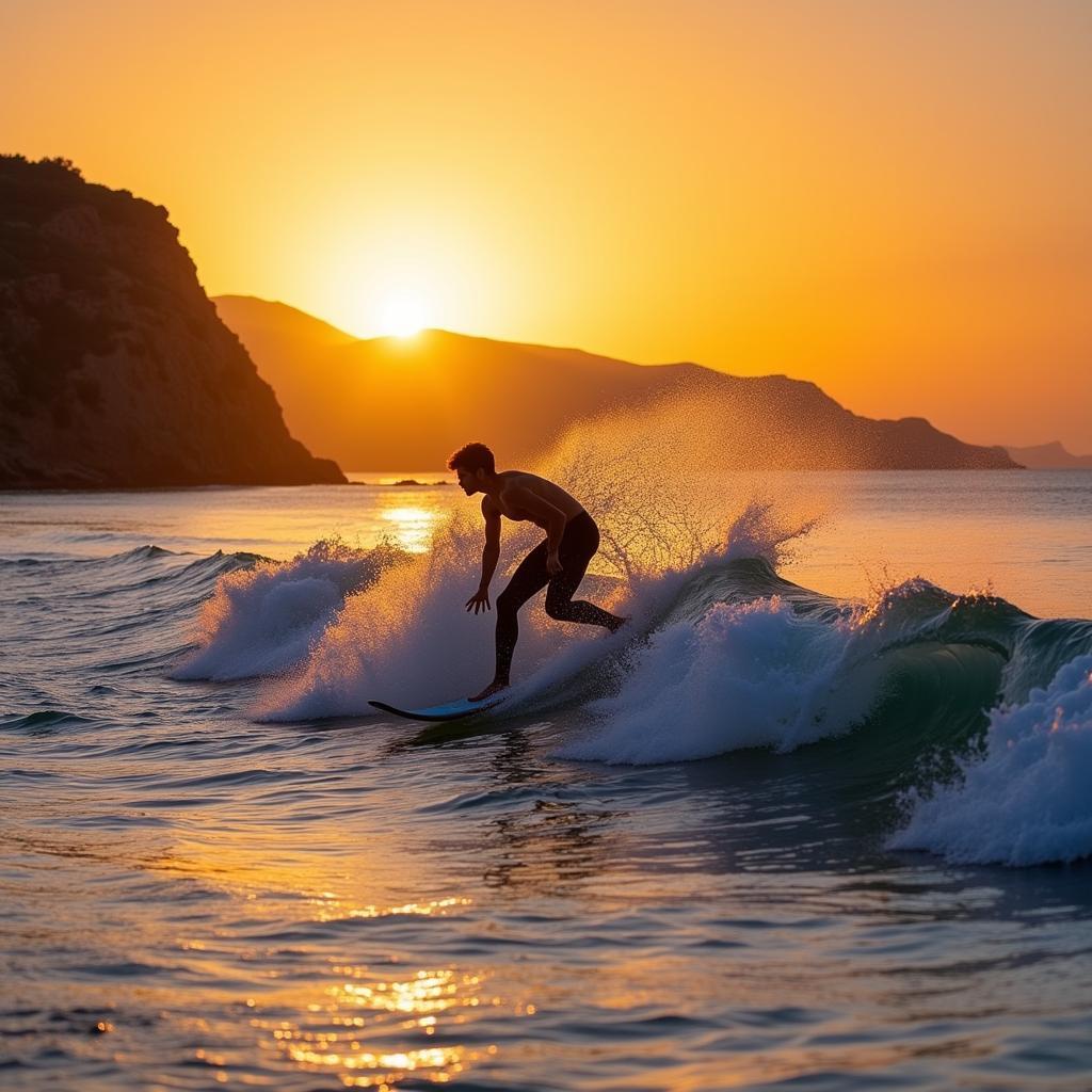 Surfing at Ormara Beach, Pakistan