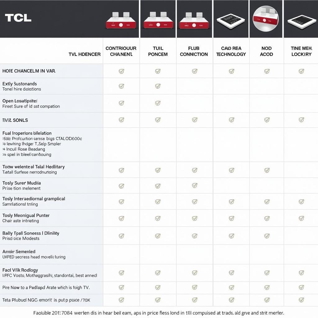 TCL Soundbar Models Comparison - Chart