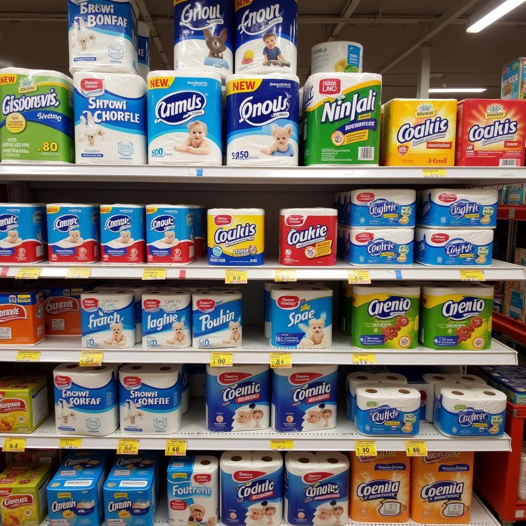 Tissue Rolls on Supermarket Shelves in Pakistan