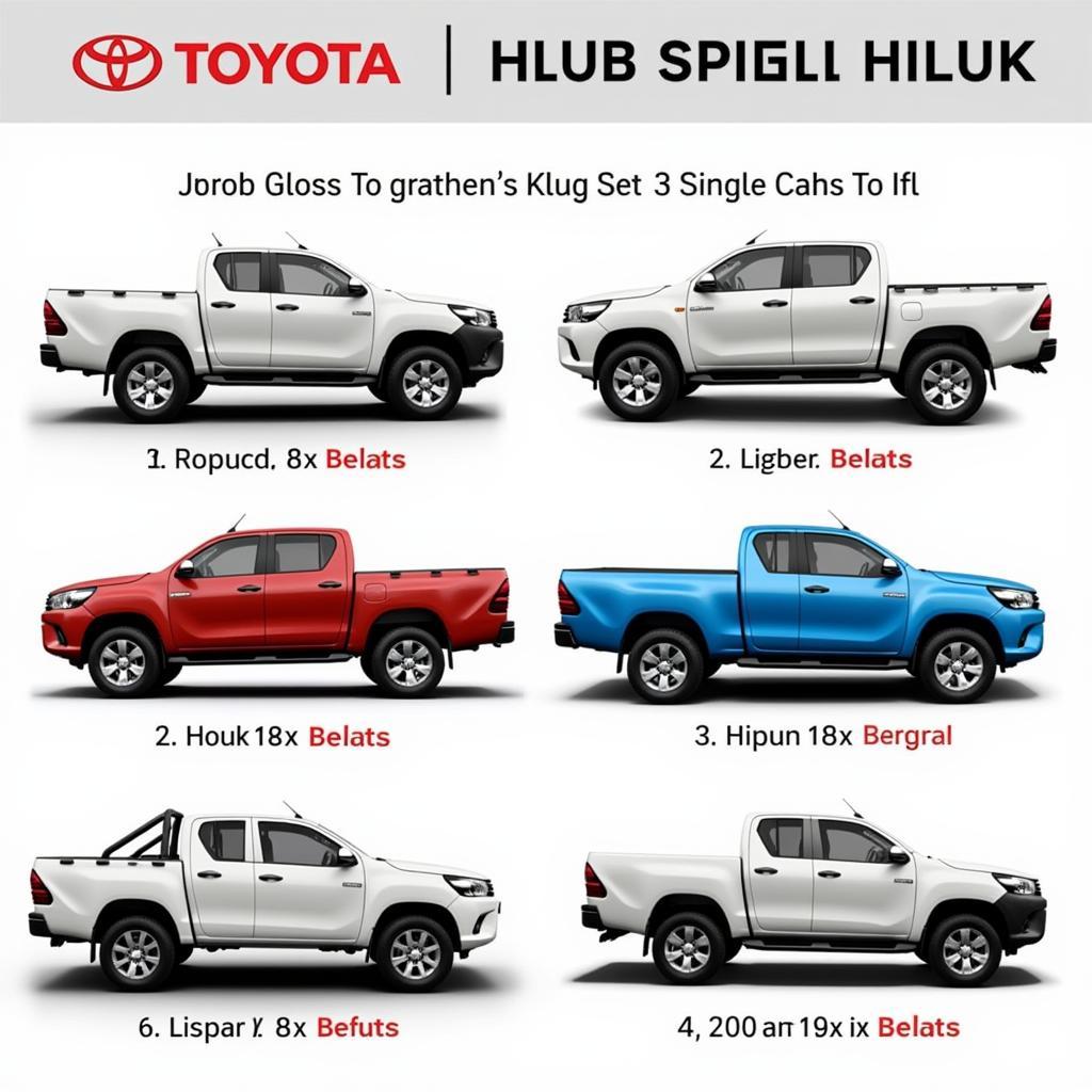 Different Variants of the Toyota Hilux Single Cabin