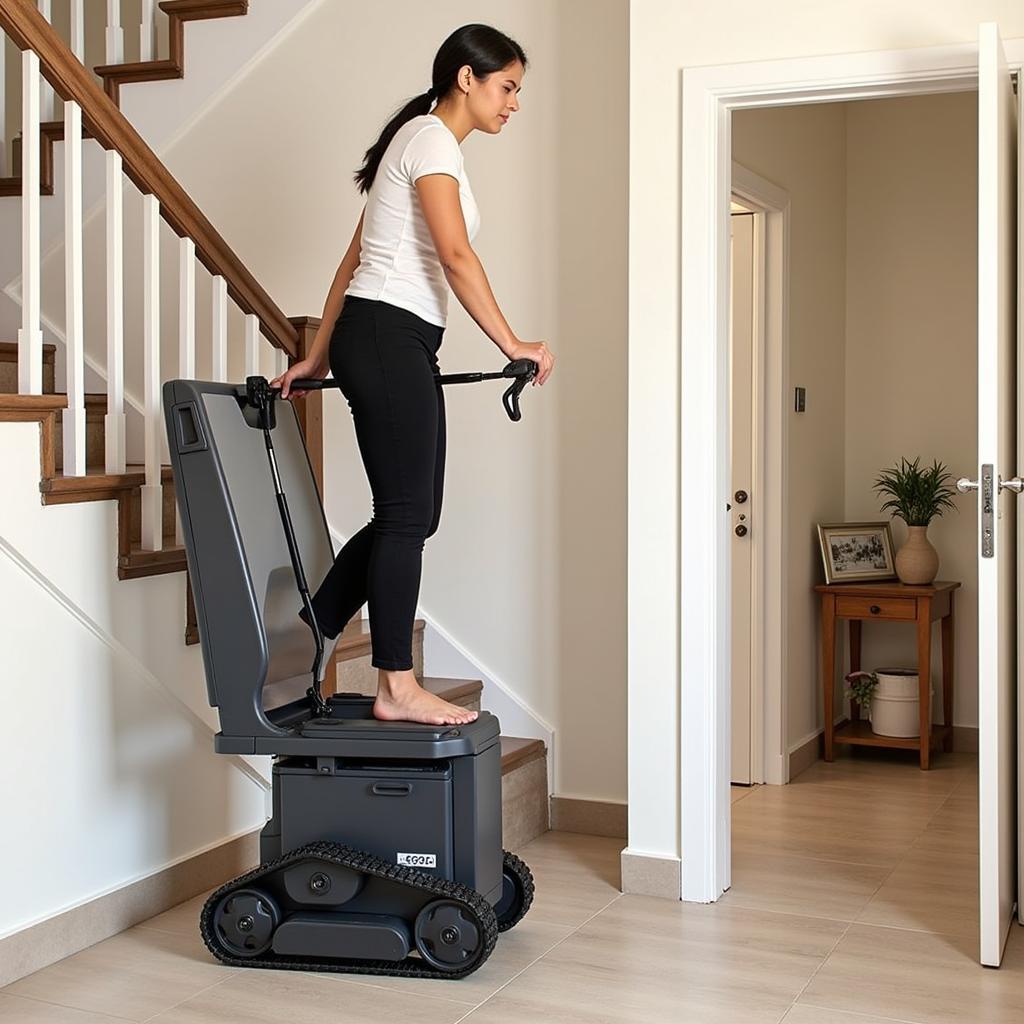 Tracked Stair Climber in Pakistan: Navigating stairs with ease and safety.