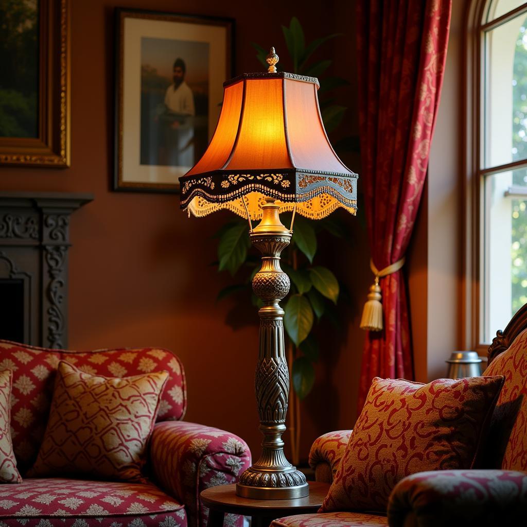 Traditional Pakistani Floor Lamps in a Classic Setting