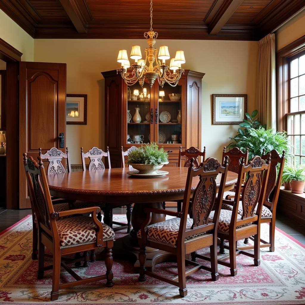 Traditional Pakistani Furniture Set in a Dining Room