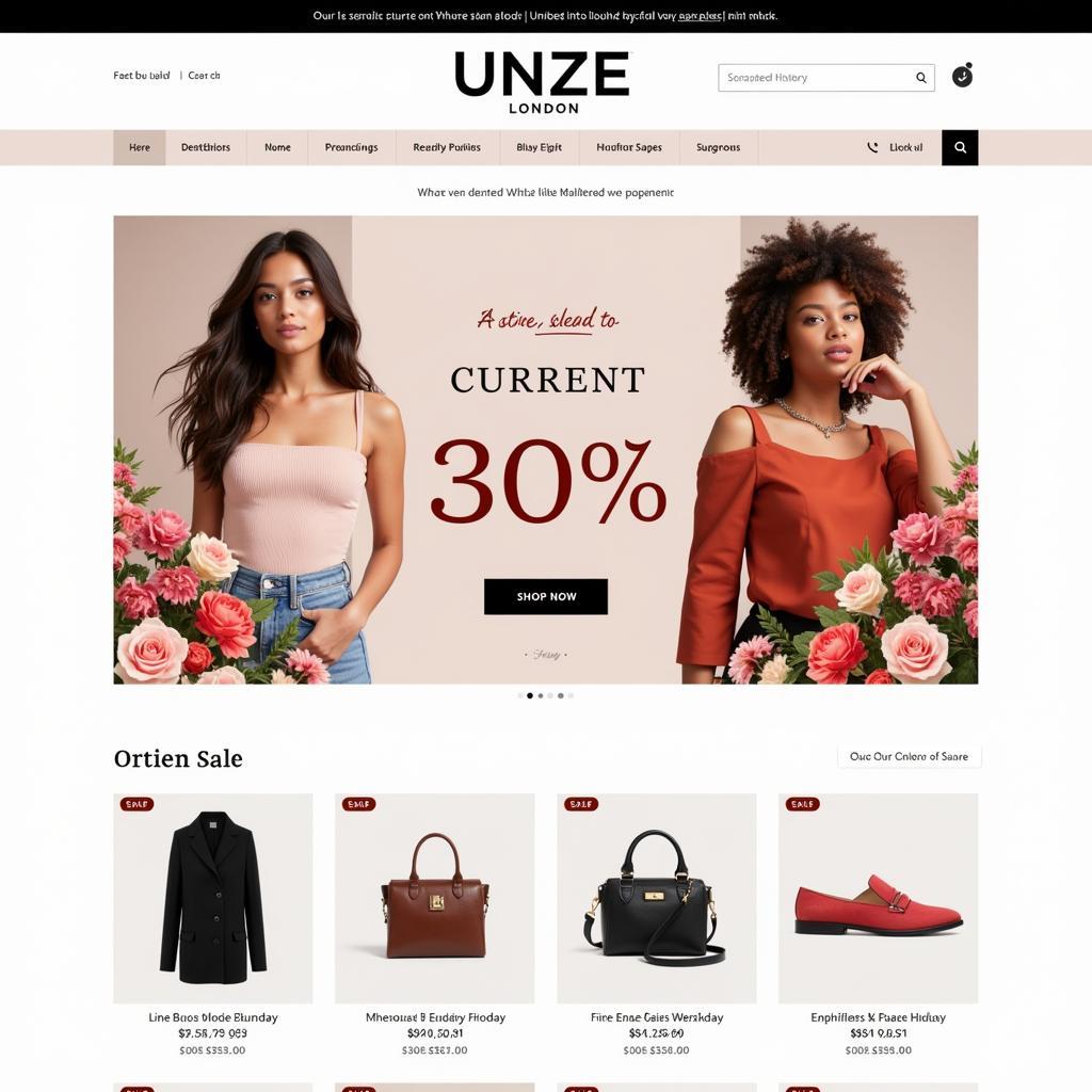 Unze London Online Sale Banner