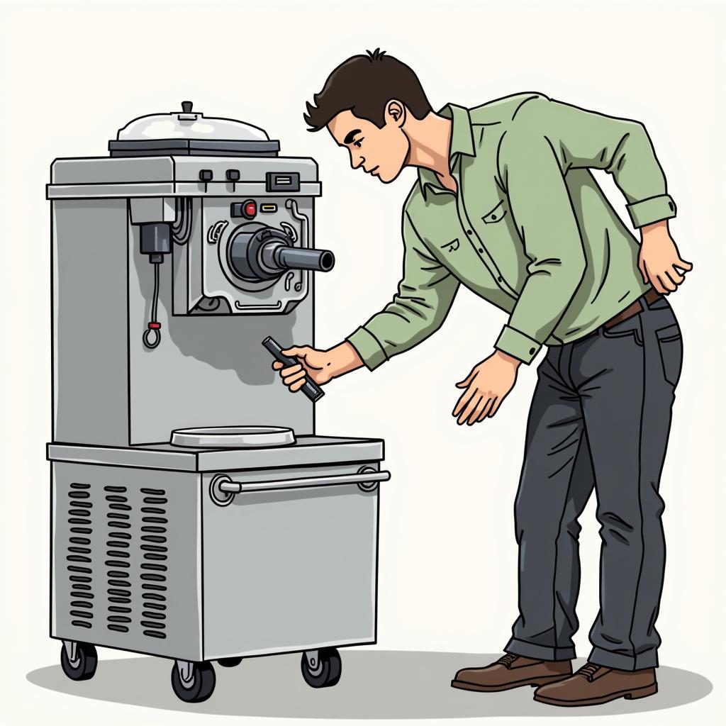 Inspecting a Used Ice Cream Machine