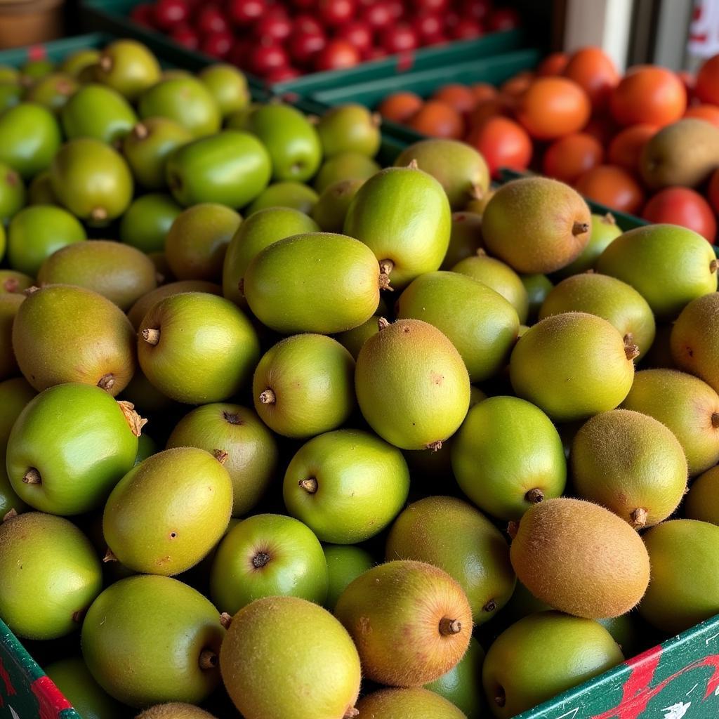 Variety of Kiwis at a Pakistani Market