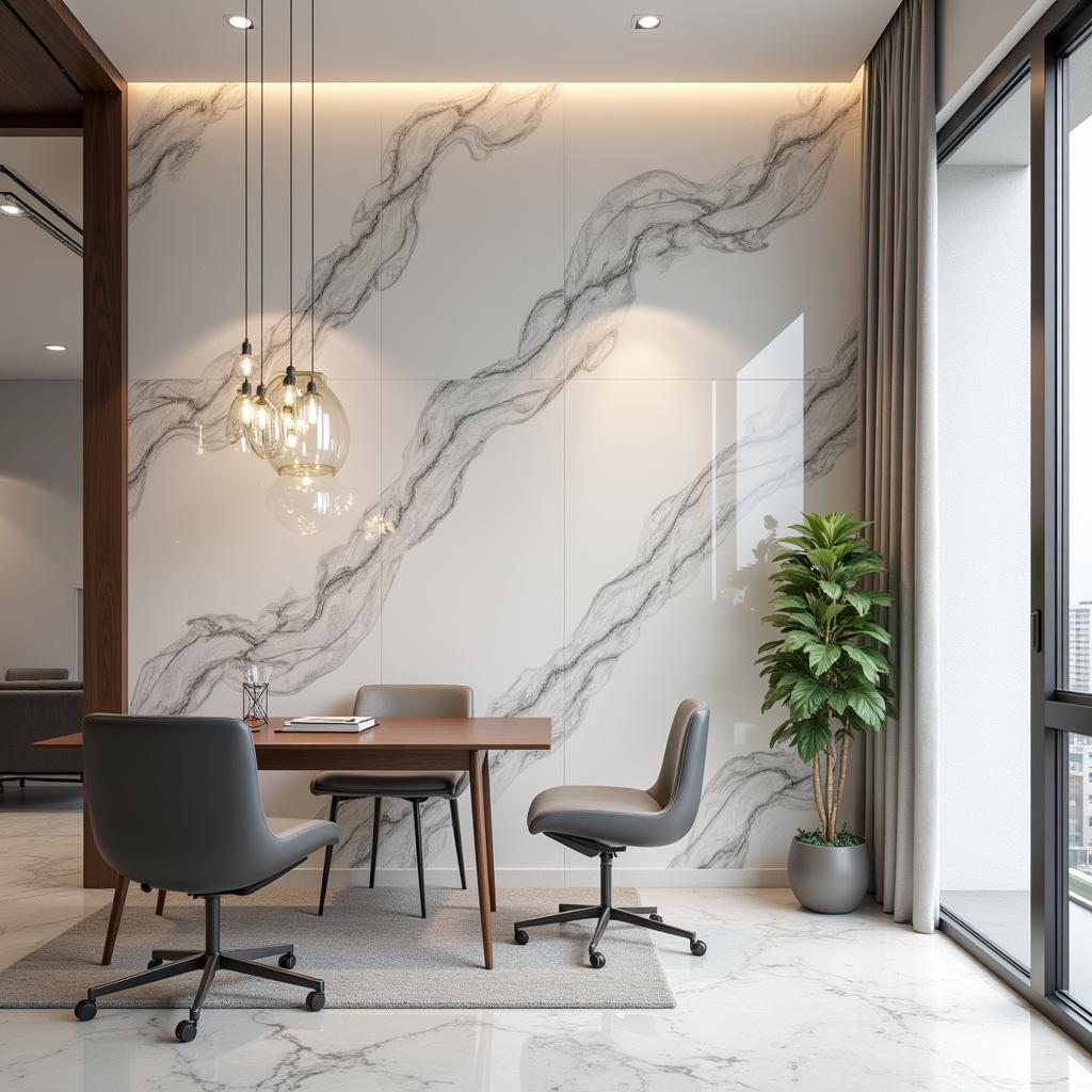 Verona Marble Wall Cladding in a Pakistani Office