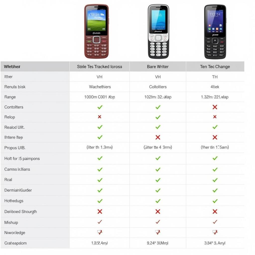 VGO Tel i252 Comparison Chart