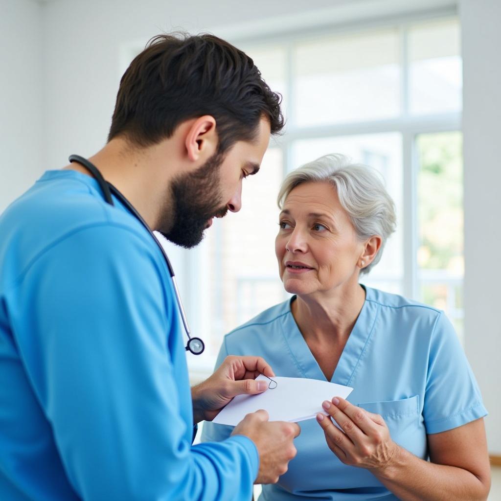 Doctor Consulting Patient About Voveran SR 100