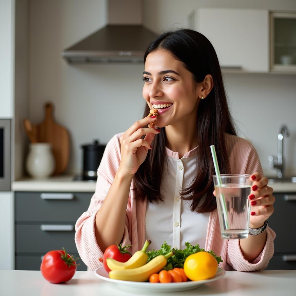 Woman Taking Nutritional Supplements in Pakistan