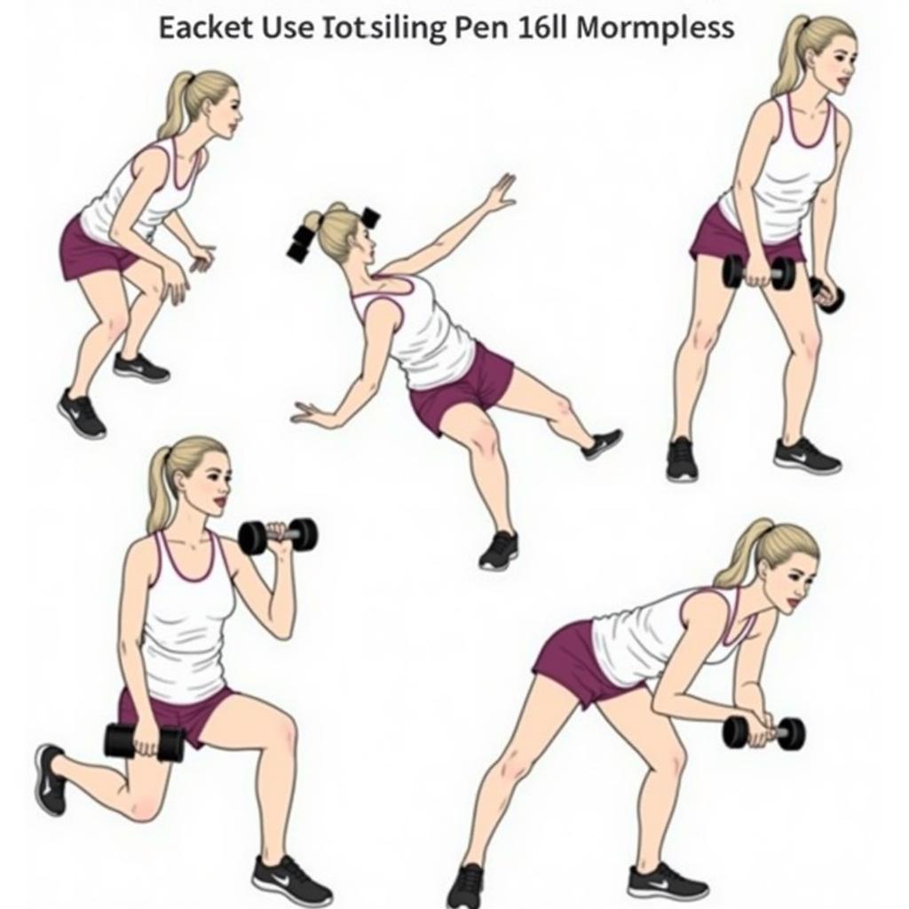 Woman performing exercises with 2kg dumbbells