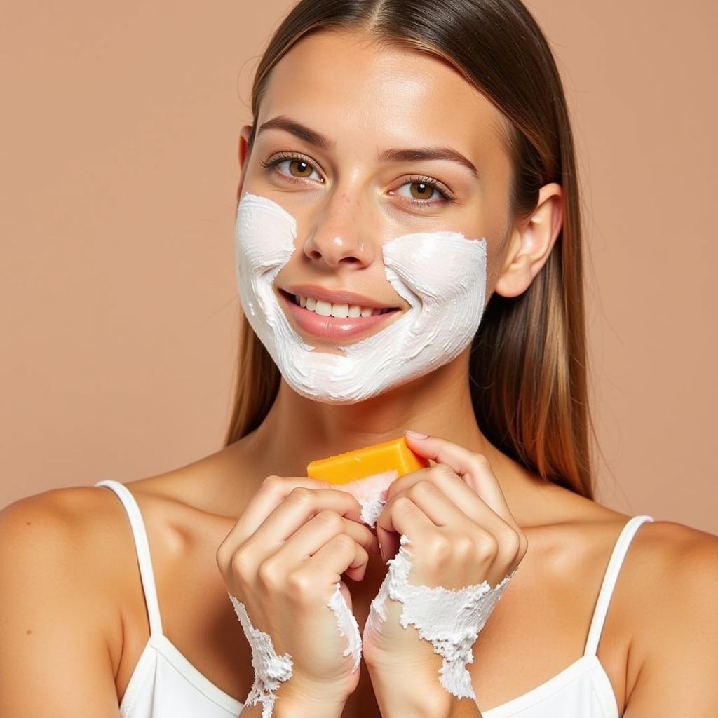 Woman Using Likas Papaya Soap