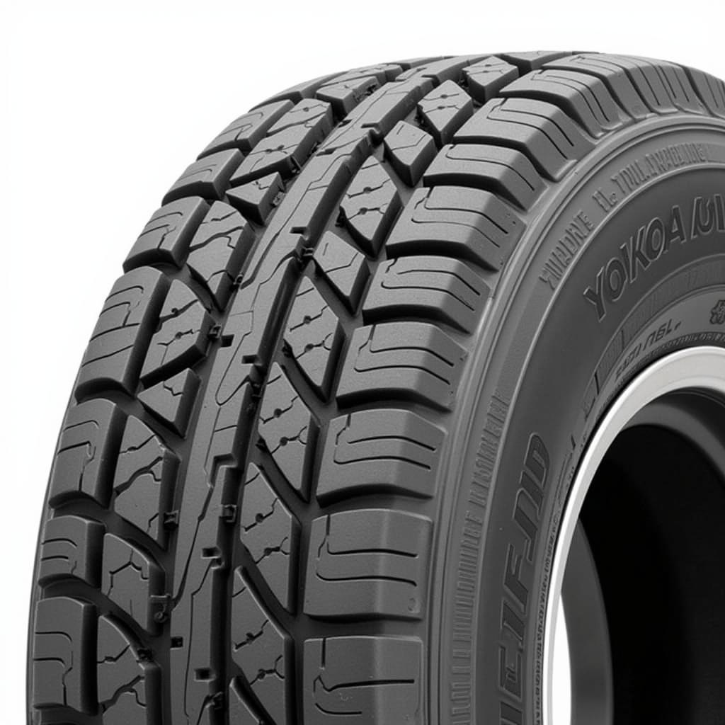 Close-up view of the Yokohama Advan dB 185 65R15 tire tread pattern showcasing its design for noise reduction and grip.