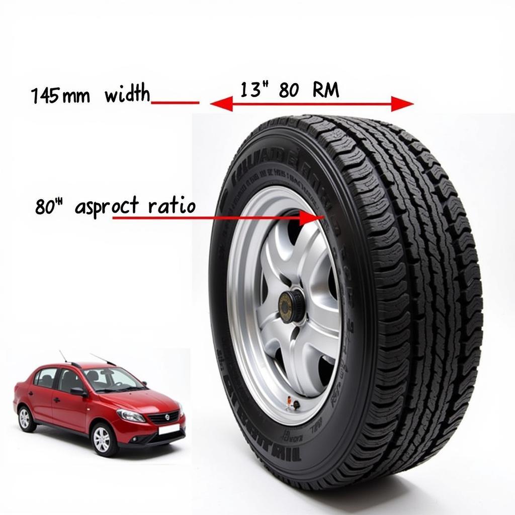 145 80 R13 Tyre Dimensions Diagram