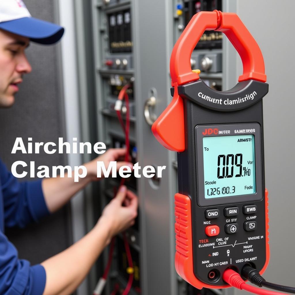 AC DC Clamp Meter Measuring Current