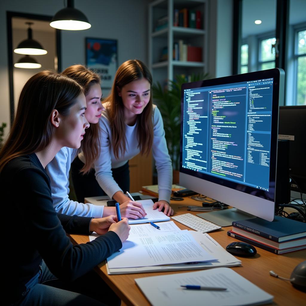 AI Students Collaborating at a Pakistani University