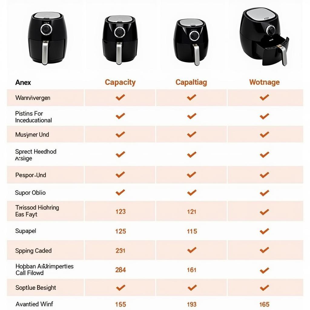 Anex Air Fryer Comparison Chart