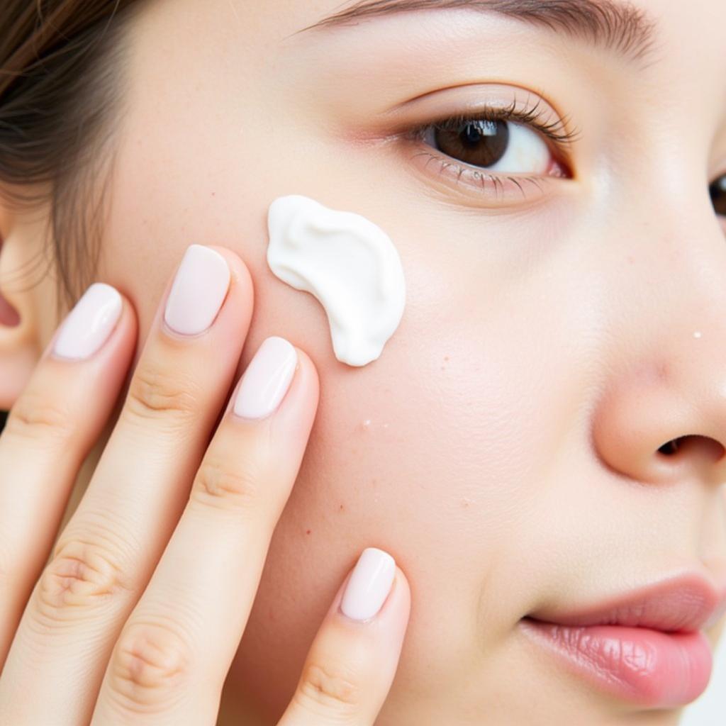 Applying azelaic acid cream