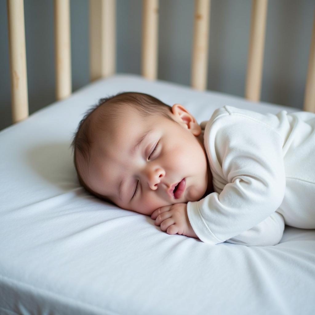 Baby Sleeping Peacefully in a Crib