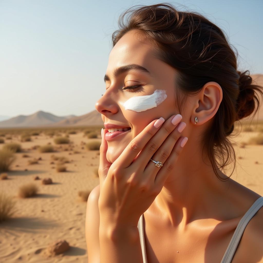 Best moisturizer for dry skin in Pakistan - A person applying moisturizer to their face.