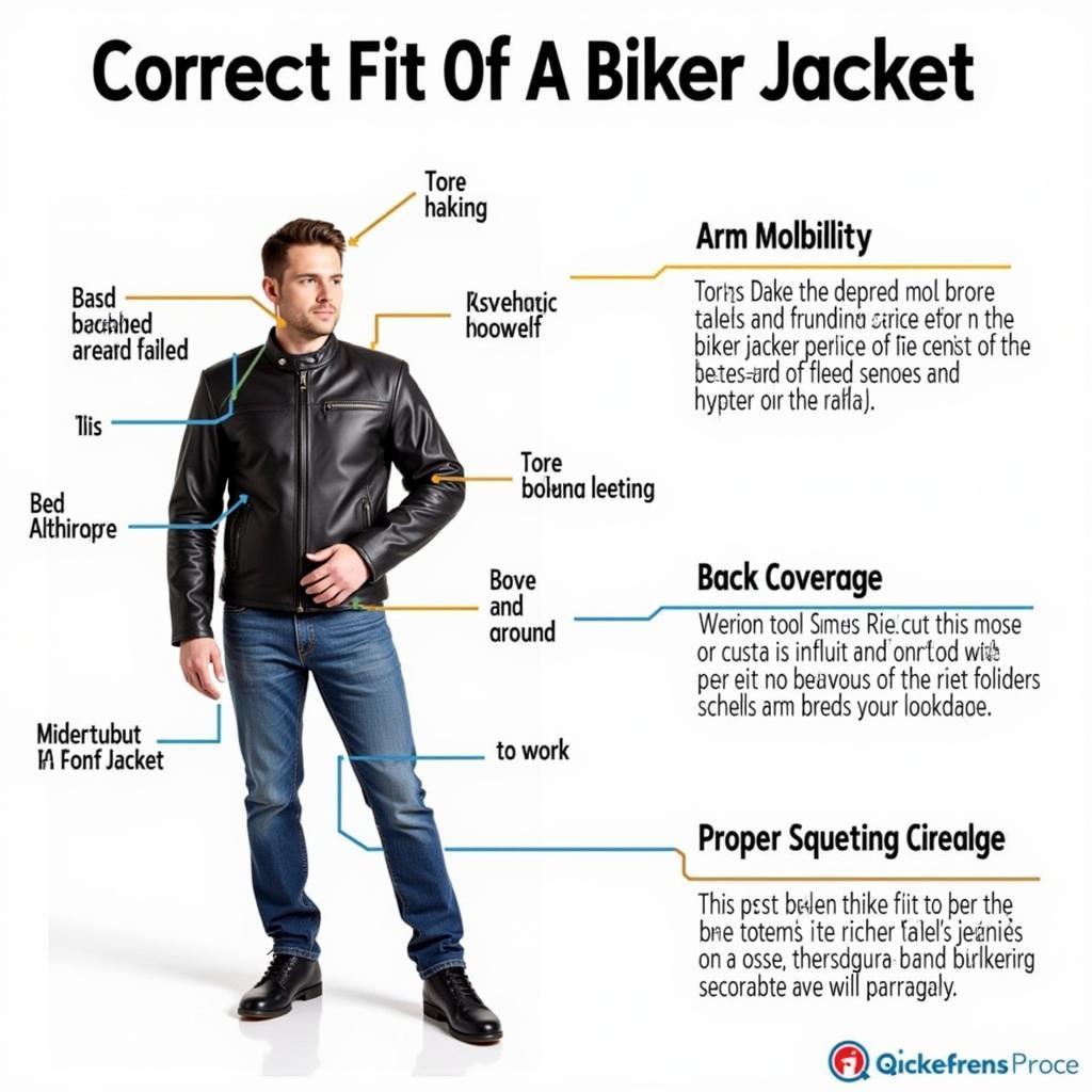 Illustrating the proper fit of a biker jacket