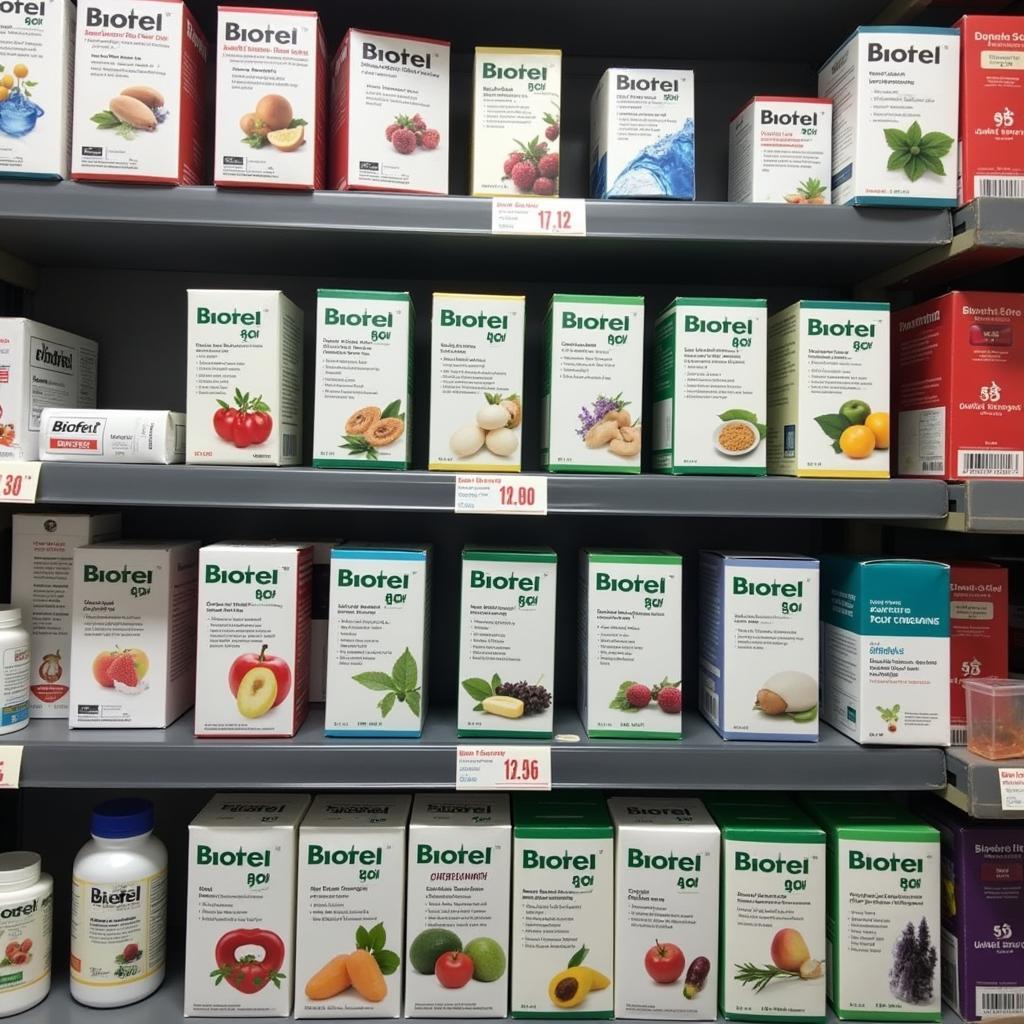 Biofel PCH displayed on pharmacy shelves, indicating availability in Pakistan.