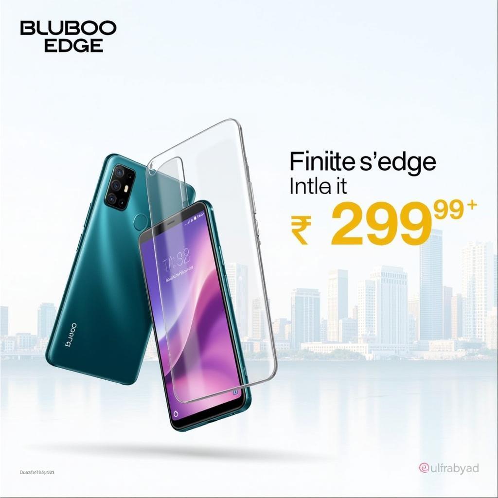 Bluboo Edge Price in Pakistan: A visual representation of the Bluboo Edge smartphone, showcasing its sleek design and curved glass display, alongside a price tag highlighting its competitive cost in the Pakistani market.