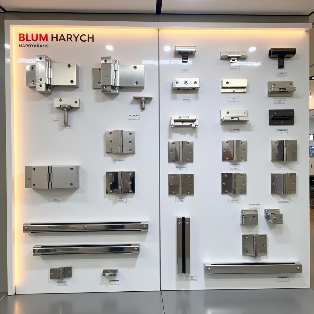 A display of Blum hardware in a Pakistani showroom