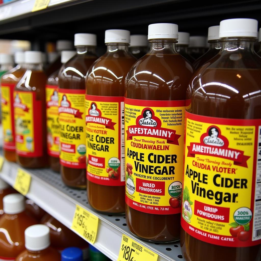 Bragg Apple Cider Vinegar on Store Shelf