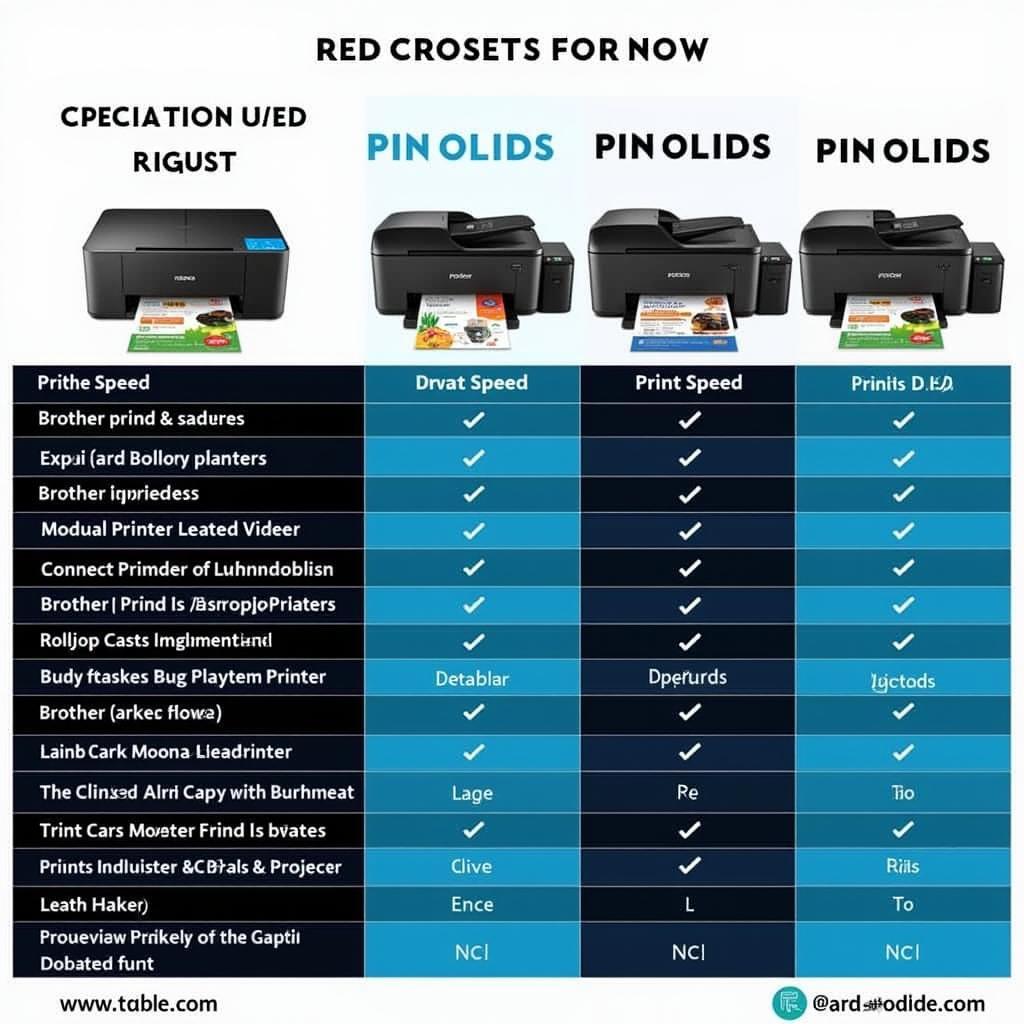 Brother Printer Comparison Chart