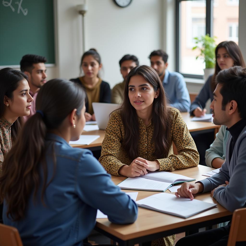 Students receiving career guidance in Pakistan