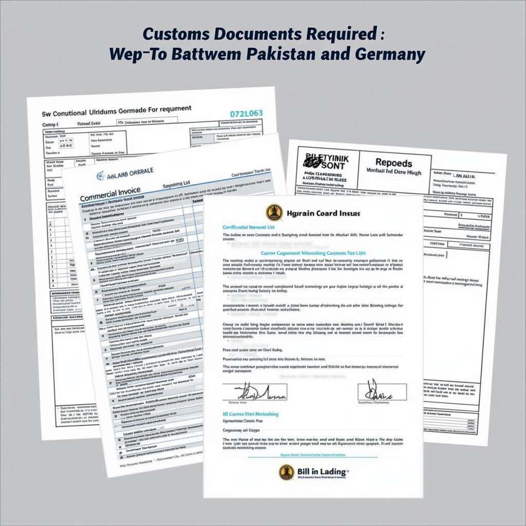 Customs Documents for Cargo Shipment Pakistan to Germany