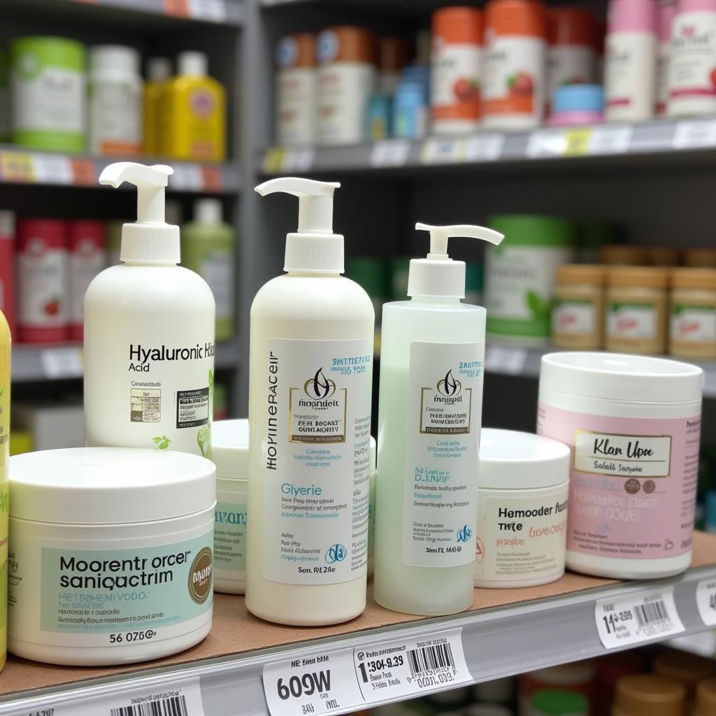 Choosing the right moisturizer for dry skin in Pakistan - Different types of moisturizers on a shelf.