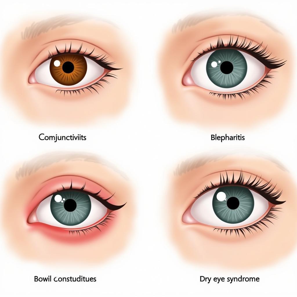 Illustrations of Common Eye Conditions in Pakistan