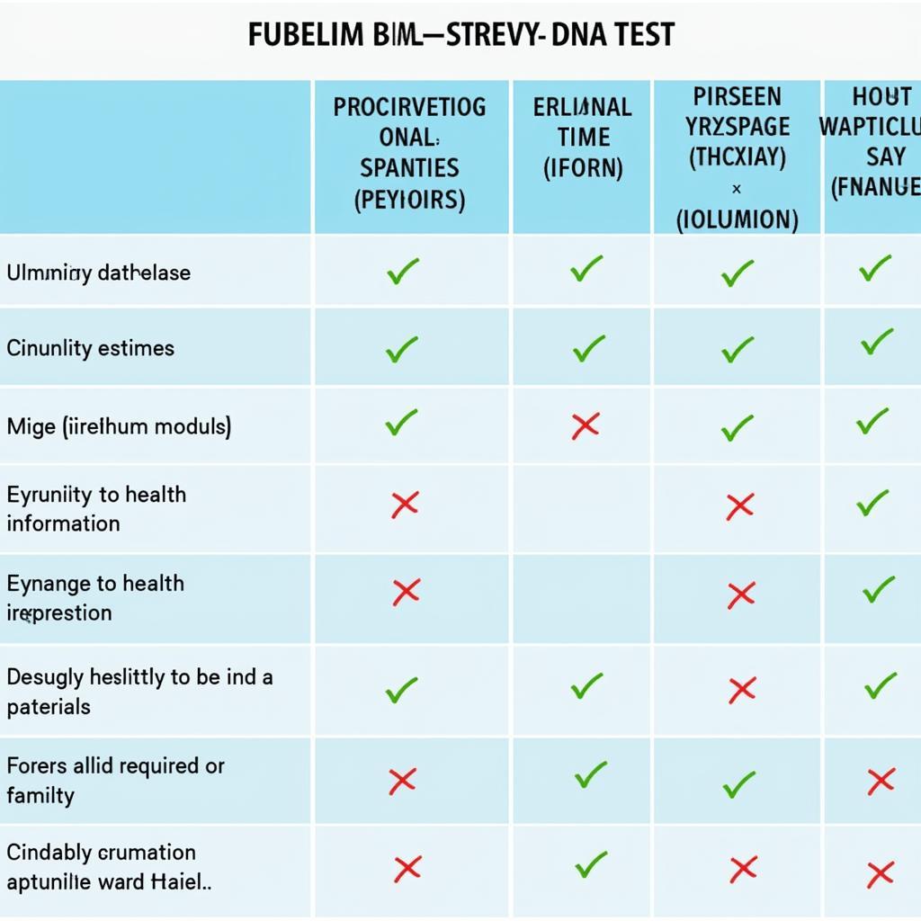 Comparison Table of Different Ancestry DNA Tests Available in Pakistan