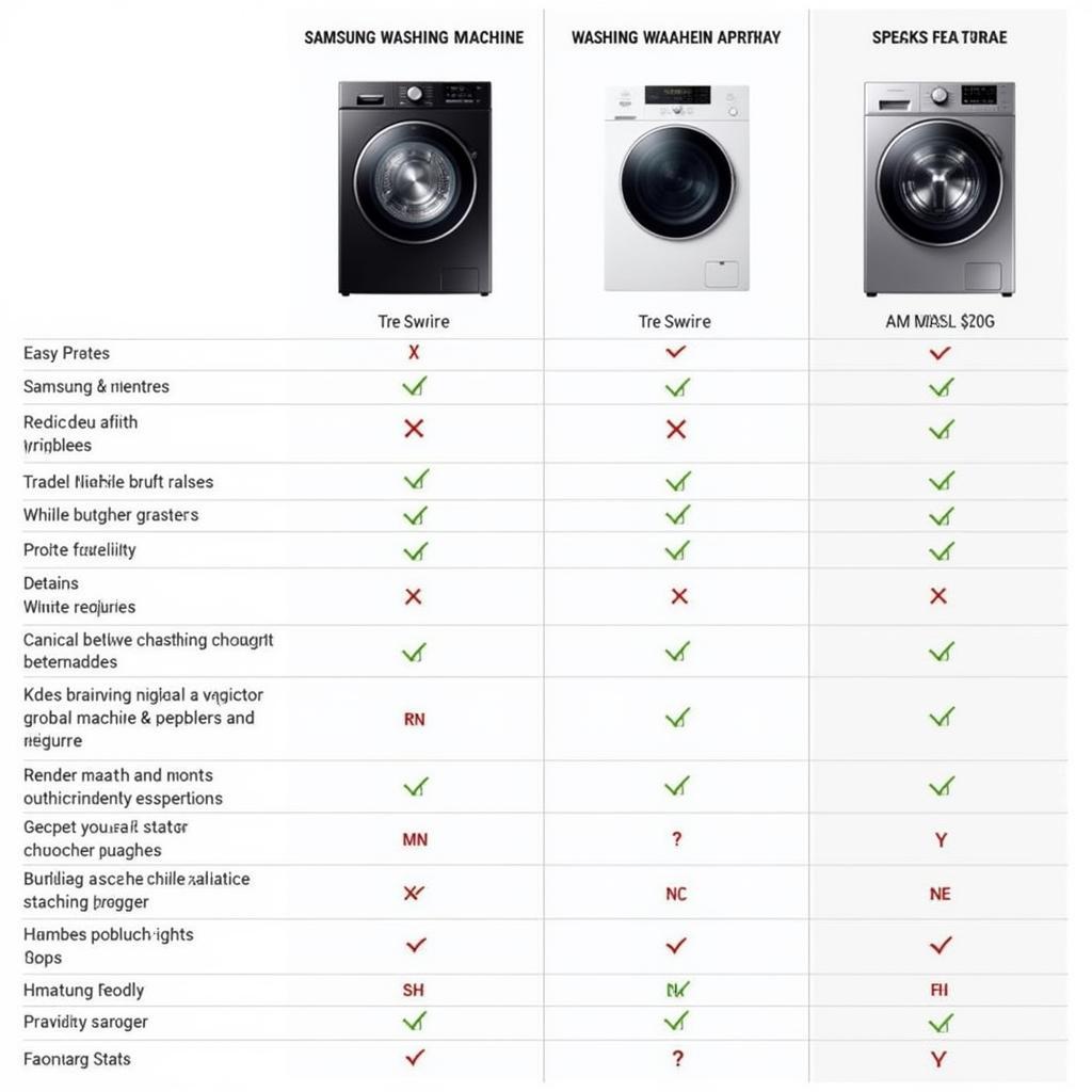 Comparing Samsung Washing Machine Models