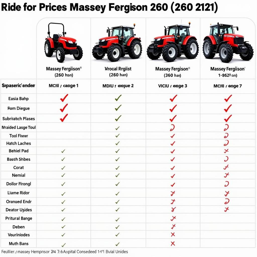 Comparing Tractor 260 Models and Prices