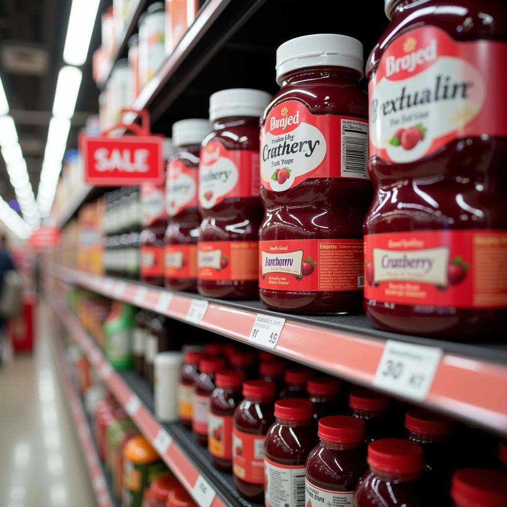 Cranberry juice on sale at a Pakistani supermarket