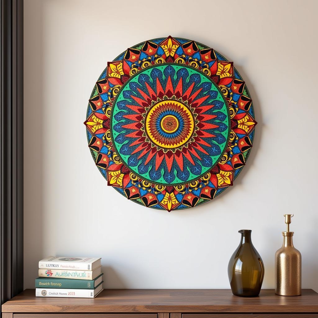 Custom-made 3D acrylic wall art featuring a traditional Pakistani motif.